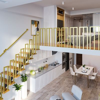 Roestvrijstalen handgreep voor binnentrappen decoratie voor wandbevestiging in appartement