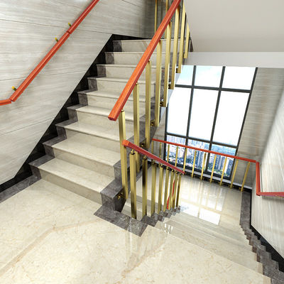 Moderne ontwerp drijvende loopvlak draadbalustrade voor muur gemonteerd staal ruggengraat trappenhuis