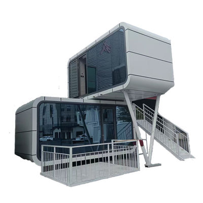 Lichte staalstructuur Frame Flat Pack Container Villa voor prefab huis Draagbare woningen