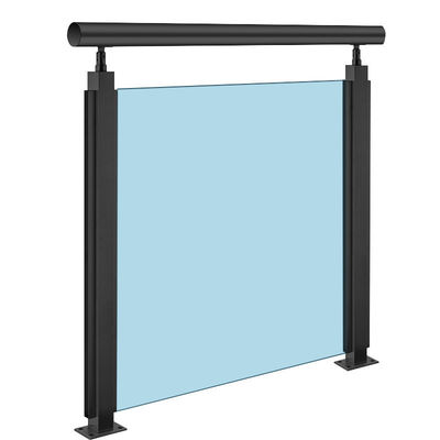 Moderne design stijl Wand gemonteerde trap Tempered Glass Railing met Post Baluster