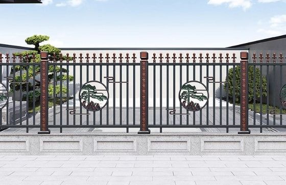 Moderne ontwerp metalen binnenshuisbalustrade smeedijzeren handrail trappenrail voor appartement