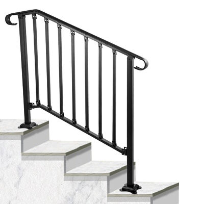 Stijlvolle binnentrap Beschermingsrail IJzer Riser vloer Balustrades Balkon Stalen Railing