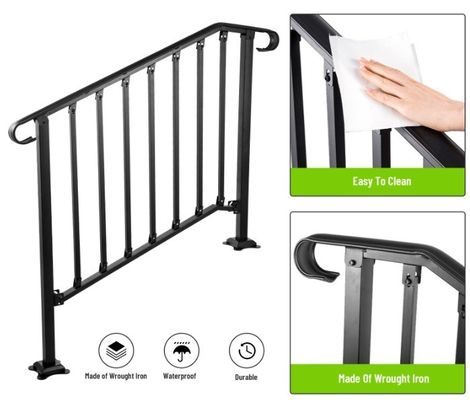 Stijlvolle binnentrap Beschermingsrail IJzer Riser vloer Balustrades Balkon Stalen Railing
