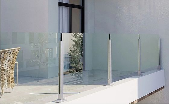Wandmontage Modern stijl roestvrij staal 304 glazen leuning voor trappen balkon handrail