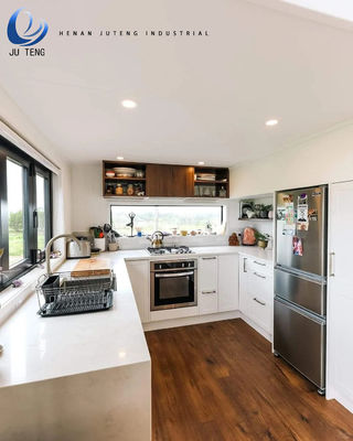 Meest populaire stijl geprefabriceerd houten gebouw huis met staal flat pack container