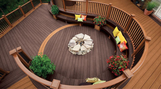 Chinese 18 mm moderne ontwerp hout-plastiek gemengde vloeren voor buiten in waterdicht materiaal