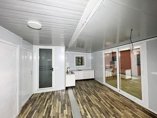 Uitbreidbare vouwcontainer 20ft/40ft 2 slaapkamers prefab villa met aangepaste kleur
