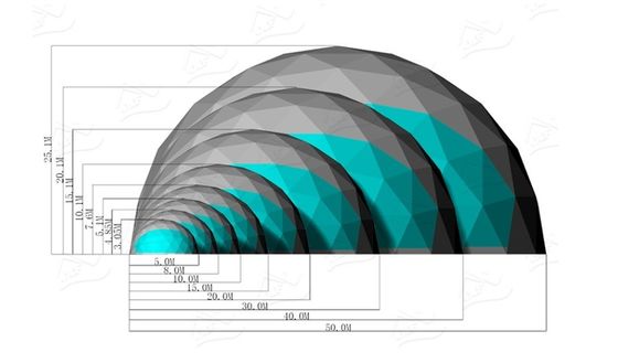 Boerderij Buiten Ronde Glamping Dome Tent met aangepaste kleur Luxe Huis Badkamer