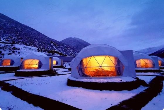 Boerderij Buiten Ronde Glamping Dome Tent met aangepaste kleur Luxe Huis Badkamer